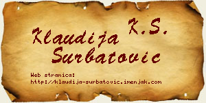 Klaudija Šurbatović vizit kartica
